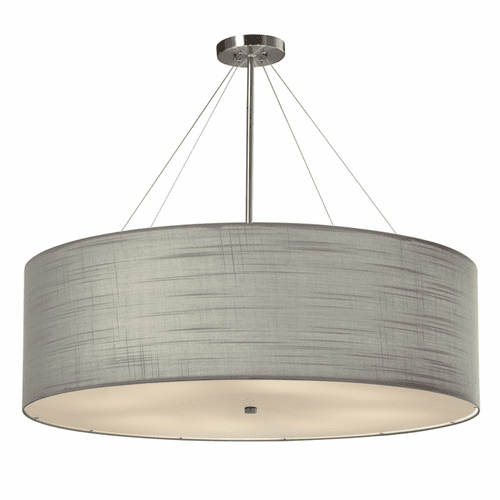Textile Collection Classic 36" Drum Pendant - Brushed Nickel - FAB-9594-GRAY-NCKL