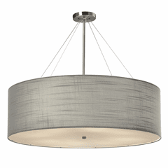 Textile Collection Classic 36" Drum Pendant - Brushed Nickel - FAB-9594-GRAY-NCKL