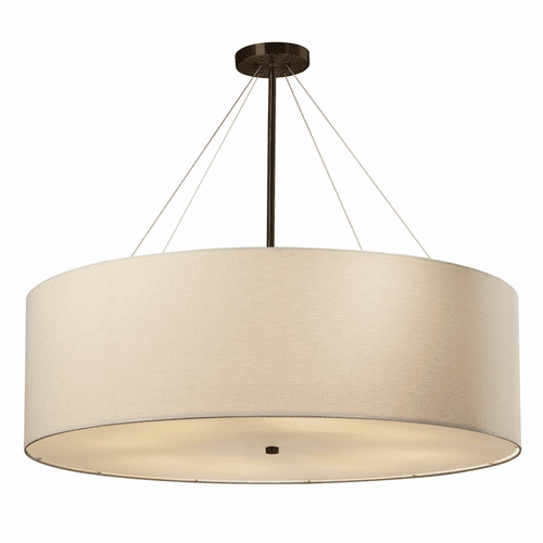 Textile Collection Classic 36" Drum Pendant - Dark Bronze - FAB-9594-CREM-DBRZ