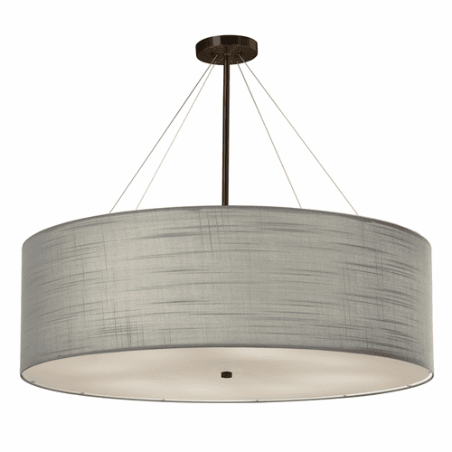 Textile Collection Classic 36" Drum Pendant - Dark Bronze - FAB-9594-GRAY-DBRZ