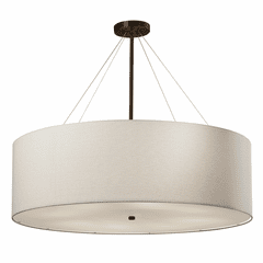 Textile Collection Classic 36" Drum Pendant - Dark Bronze - FAB-9594-WHTE-DBRZ
