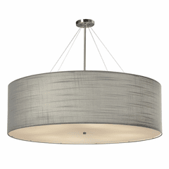 Textile Collection Classic 48" Drum Pendant - Brushed Nickel - FAB-9597-GRAY-NCKL