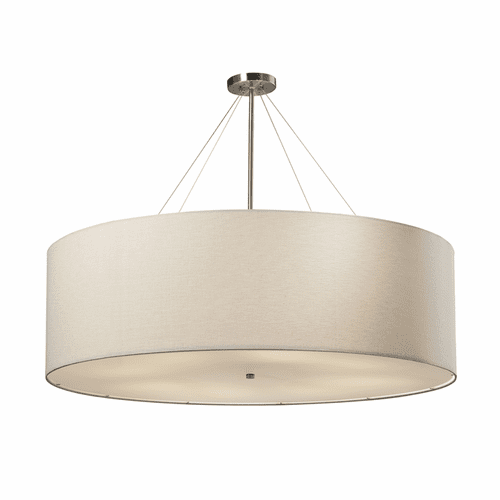 Textile Collection Classic 48" Drum Pendant - Brushed Nickel - FAB-9597-WHTE-NCKL