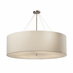 Textile Collection Classic 48" Drum Pendant - Brushed Nickel - FAB-9597-WHTE-NCKL Textile Collection Classic 48" Drum Pendant - Brushed Nickel - FAB-9597-WHTE-NCKL