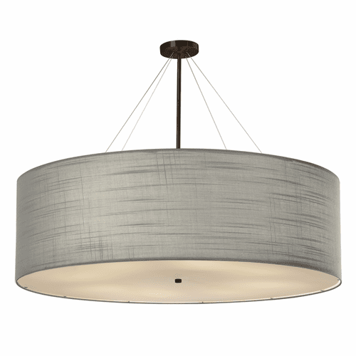 Textile Collection Classic 48" Drum Pendant - Dark Bronze - FAB-9597-GRAY-DBRZ