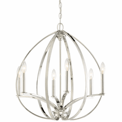Tilbury 6-LT Chandelier - Polished Nickel - 4986-613 Tilbury 6-LT Chandelier - Polished Nickel - 4986-613