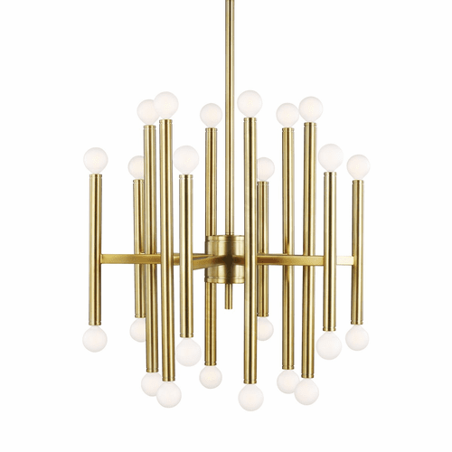 TOB Thomas O'Brien Beckham Modern 24-LT Multi-Tier Chandelier - Brass - TC10524BBS