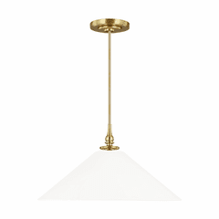 TOB Thomas O'Brien Capri 1-LT Pendant - Burnished Brass / White - TP1001BBS/AWT