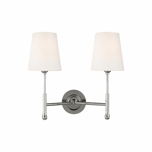 TOB Thomas O'Brien Capri 2-LT Wall Sconce - Polished Nickel - TW1012PN