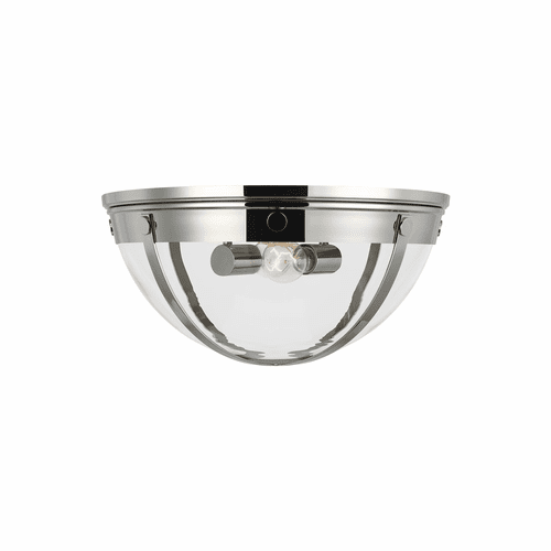 TOB Thomas O'Brien Logan 2-LT Flush Mount - Polished Nickel - TF1002PN
