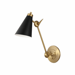 TOB Thomas O'Brien Signoret 1-LT Library Wall Sconce - Burnished Brass - TW1071BBS