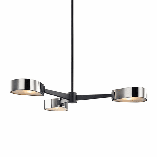 Troy Allisio 3-LT Chandelier - Carbide Black And Black Chrome - F7333