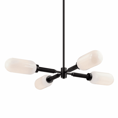 Troy Annex 4-LT Chandelier - Anodized Black - F7355