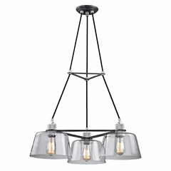 Troy Audiophile 3-LT Chandelier - Old Silver And Polished Alumin - F6153 Troy Audiophile 3-LT Chandelier - Old Silver And Polished Alumin - F6153