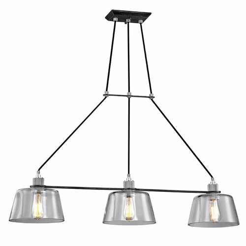 Troy Audiophile 3-LT Pendant Island Light - Old Silver Polished Aluminum - F6154