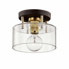 Troy Bergamot Station 1-LT Semi-Flush - Bronze And Brass - C7540