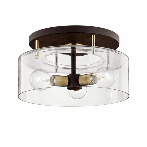 Troy Bergamot Station 3-LT Semi-Flush - Bronze And Brass - C7542