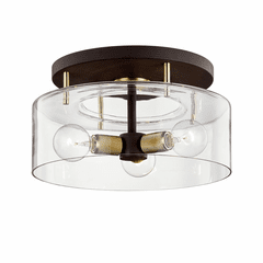 Troy Bergamot Station 3-LT Semi-Flush - Bronze And Brass - C7542