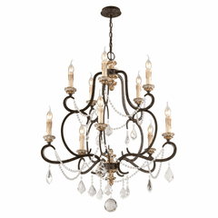 Troy Bordeaux 10-LT Medium Chandelier - Parisian Bronze - F3516