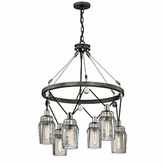 Troy Citizen 6-LT Medium Pendant - Graphite And Polished Nickel - F5996 Troy Citizen 6-LT Medium Pendant - Graphite And Polished Nickel - F5996