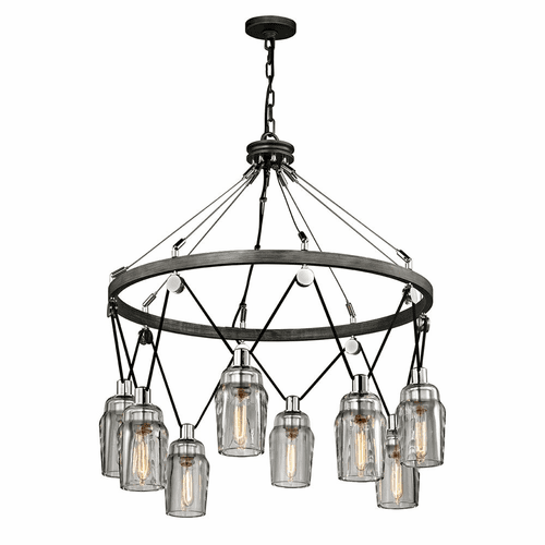 Troy Citizen 8-LT Large Pendant - Graphite And Polished Nickel - F5998