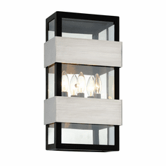 Troy Dana Point 3-LT Wall Light - Black With Brushed Stainless - B6523 Troy Dana Point 3-LT Wall Light - Black With Brushed Stainless - B6523