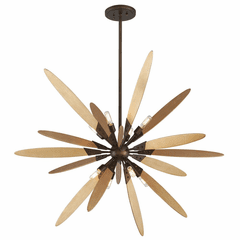 Troy Dragonfly 8-LT Small Pendant - Bronze With Satin Leaf - F5276 Troy Dragonfly 8-LT Small Pendant - Bronze With Satin Leaf - F5276