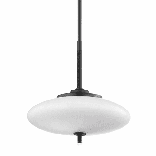 Troy Fallon 2 Light Pendant - Satin Black/Black Leather - F7776-SBK