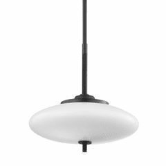 Troy Fallon 2 Light Pendant - Satin Black/Black Leather - F7776-SBK