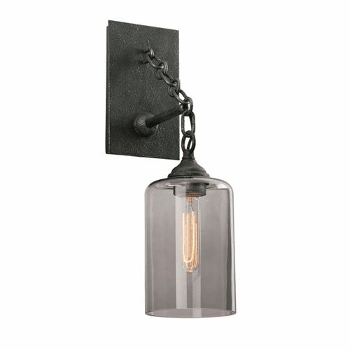 Troy Gotham 1-LT Wall Light - Aged Silver - B4421