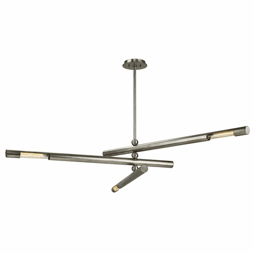 Troy Hendrix 3-LT Pendant - Silver Leaf W/Nickel Acceents - F7156