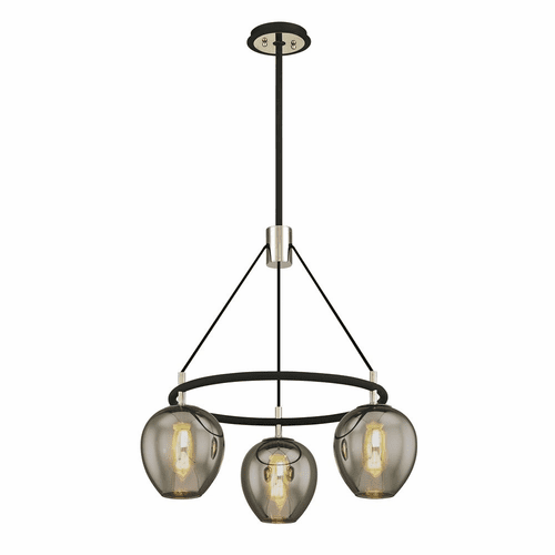 Troy Iliad 3-LT Pendant - Carbide Black & Polished Nickel - F6213