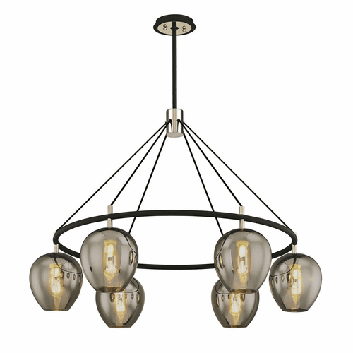 Troy Iliad 6-LT Pendant - Carbide Black & Polished Nickel - F6216