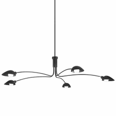 Troy Leo 5 Light Pendant - Satin Black - F7815-SBK
