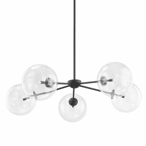 Troy Madrid 5 Light Chandelier - Iron And Steel - F8205-SBK