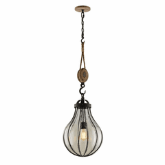 Troy Murphy 1-LT Medium Pendant - Vintage Iron With Rustic Wood - F4905