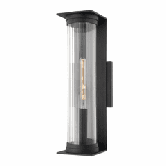 Troy Presley 1 Light Large Exterior Wall Sconce - Iron And Steel - B1323-TBK Troy Presley 1 Light Large Exterior Wall Sconce - Iron And Steel - B1323-TBK