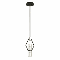 Troy Raef 1-LT Mini Pendant - Textured Black & Polish Nickel - F6323