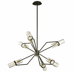 Troy Raef 6-LT Chandelier - Textured Bronze Brushed Brass - F6316