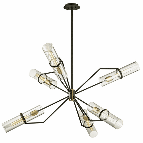 Troy Raef 6-LT Chandelier - Textured Bronze Brushed Brass - F6318
