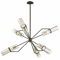 Troy Raef 6-LT Chandelier - Textured Bronze Brushed Brass - F6318