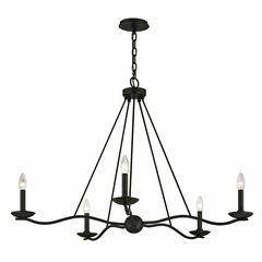 Troy Sawyer 5-LT Chandelier - Forged Iron - F6305