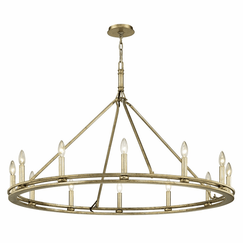 Troy Sutton 12-LT Chandelier - Champagne Silver Leaf - F6247