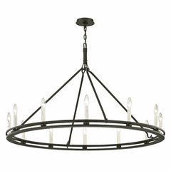 Troy Sutton 12-LT Chandelier - Textured Black - F6237
