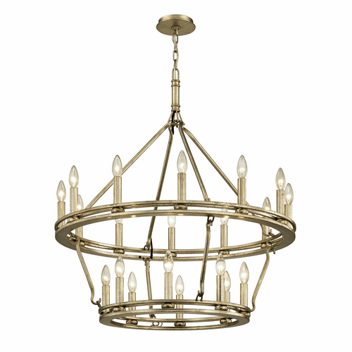 Troy Sutton 20-LT Chandelier - Champagne Silver Leaf - F6248