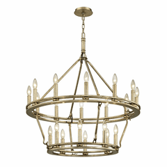 Troy Sutton 20-LT Chandelier - Champagne Silver Leaf - F6248