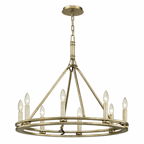 Troy Sutton 8-LT Chandelier - Champagne Silver Leaf - F6246
