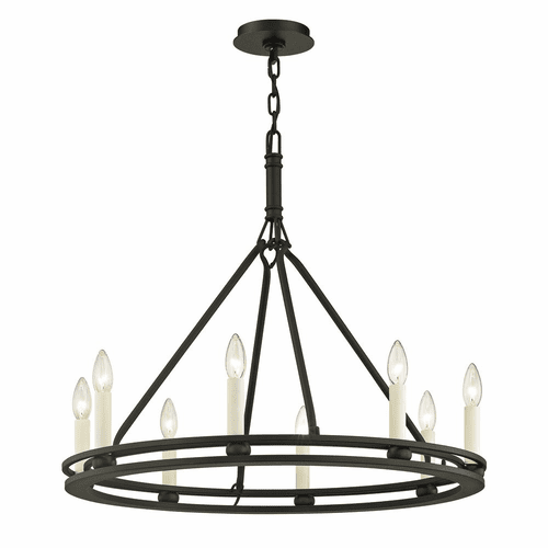 Troy Sutton 8-LT Chandelier - Textured Black - F6236