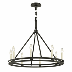 Troy Sutton 8-LT Chandelier - Textured Black - F6236