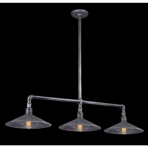 Troy Toledo 3-LT Island Light - Old Silver - F2776
